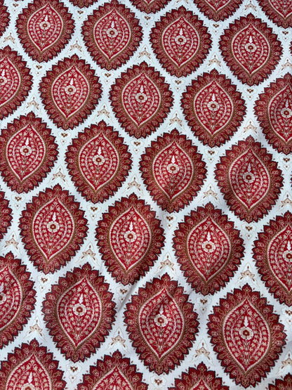 BART 008 orange paisley style printed  cotton voile