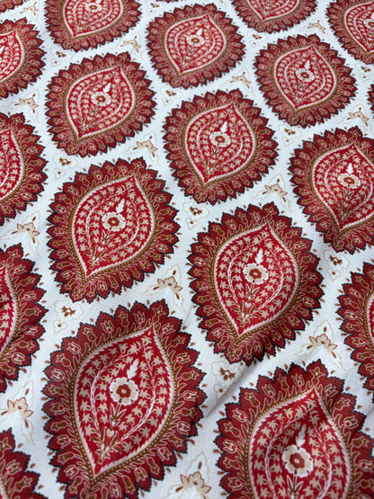 BART 008 orange paisley style printed  cotton voile