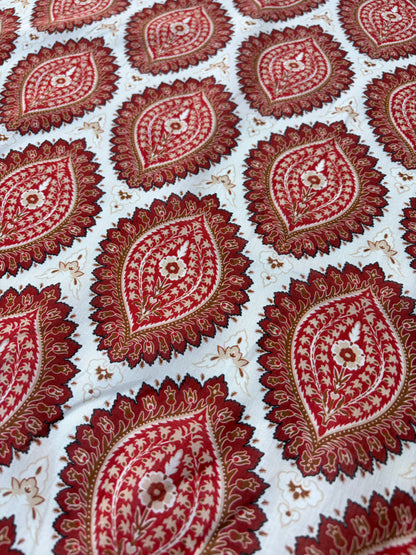 BART 008 orange paisley style printed  cotton voile