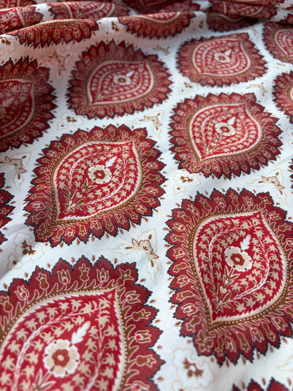 BART 008 orange paisley style printed  cotton voile