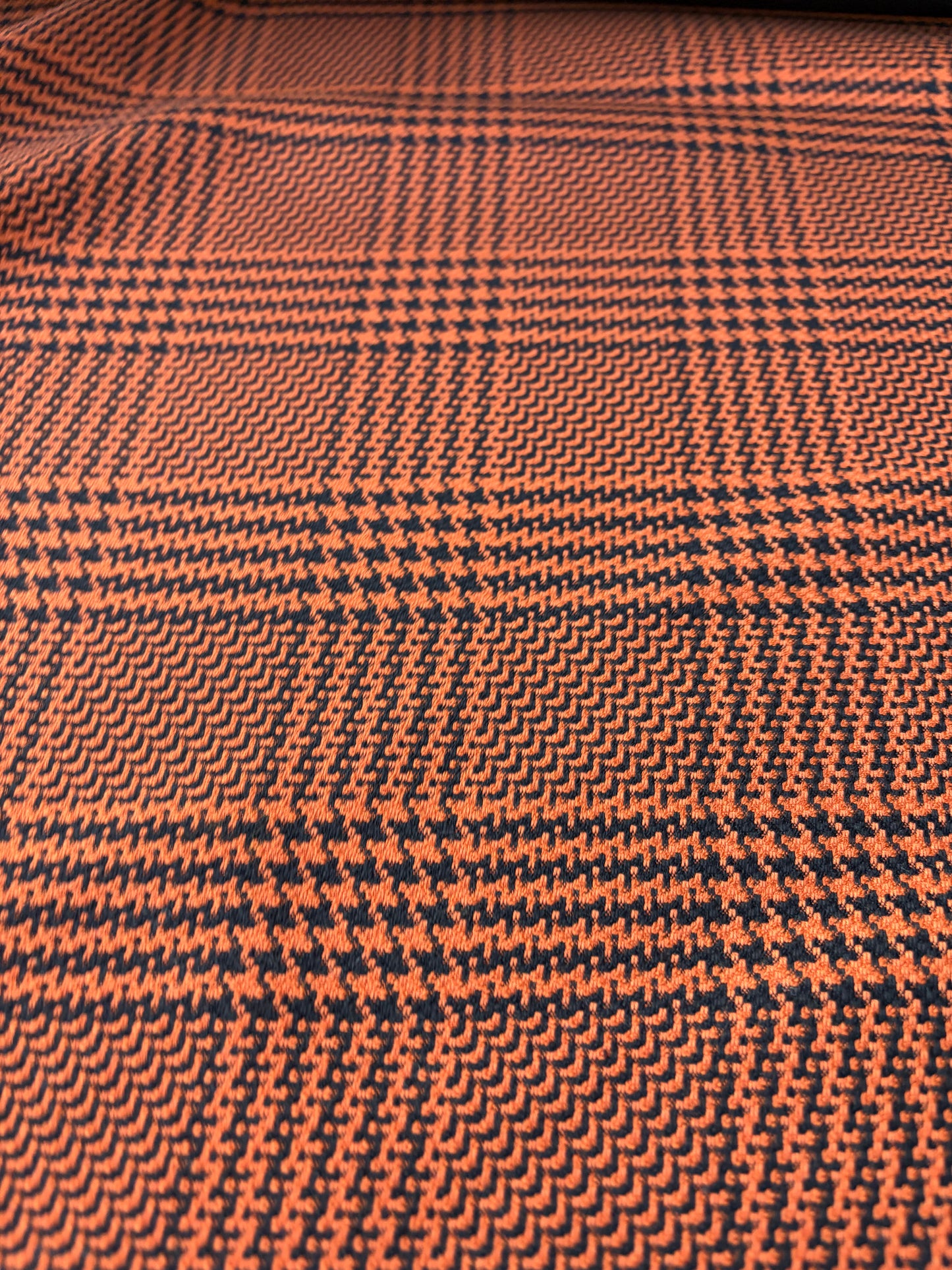 BART 009 orange/black wool check double face