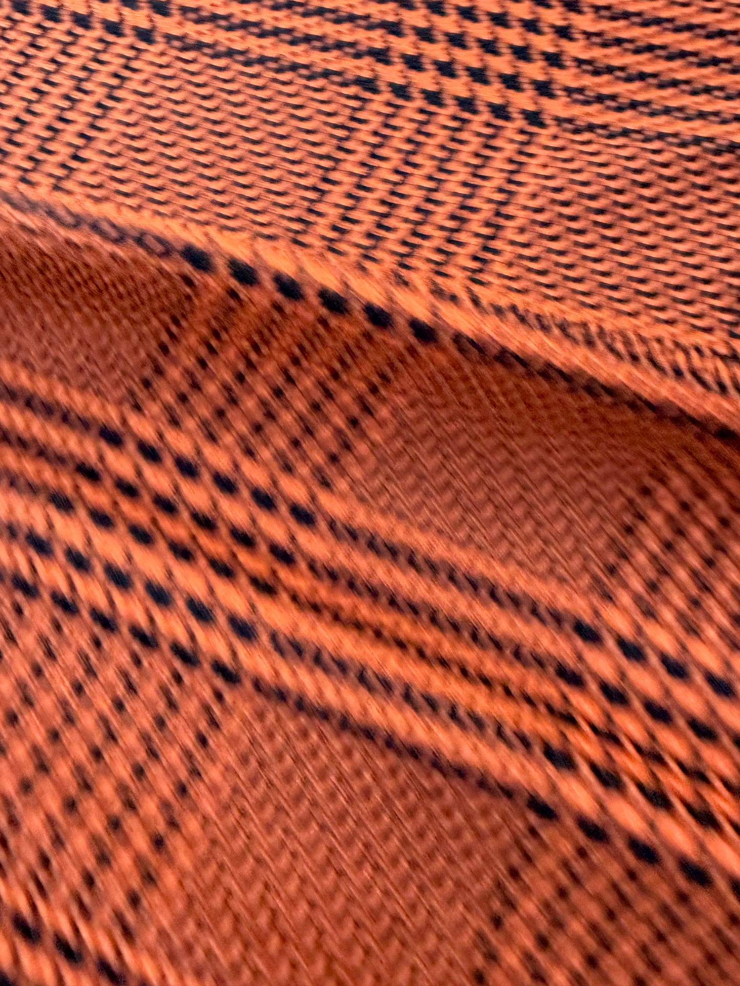 BART 009 orange/black wool check double face
