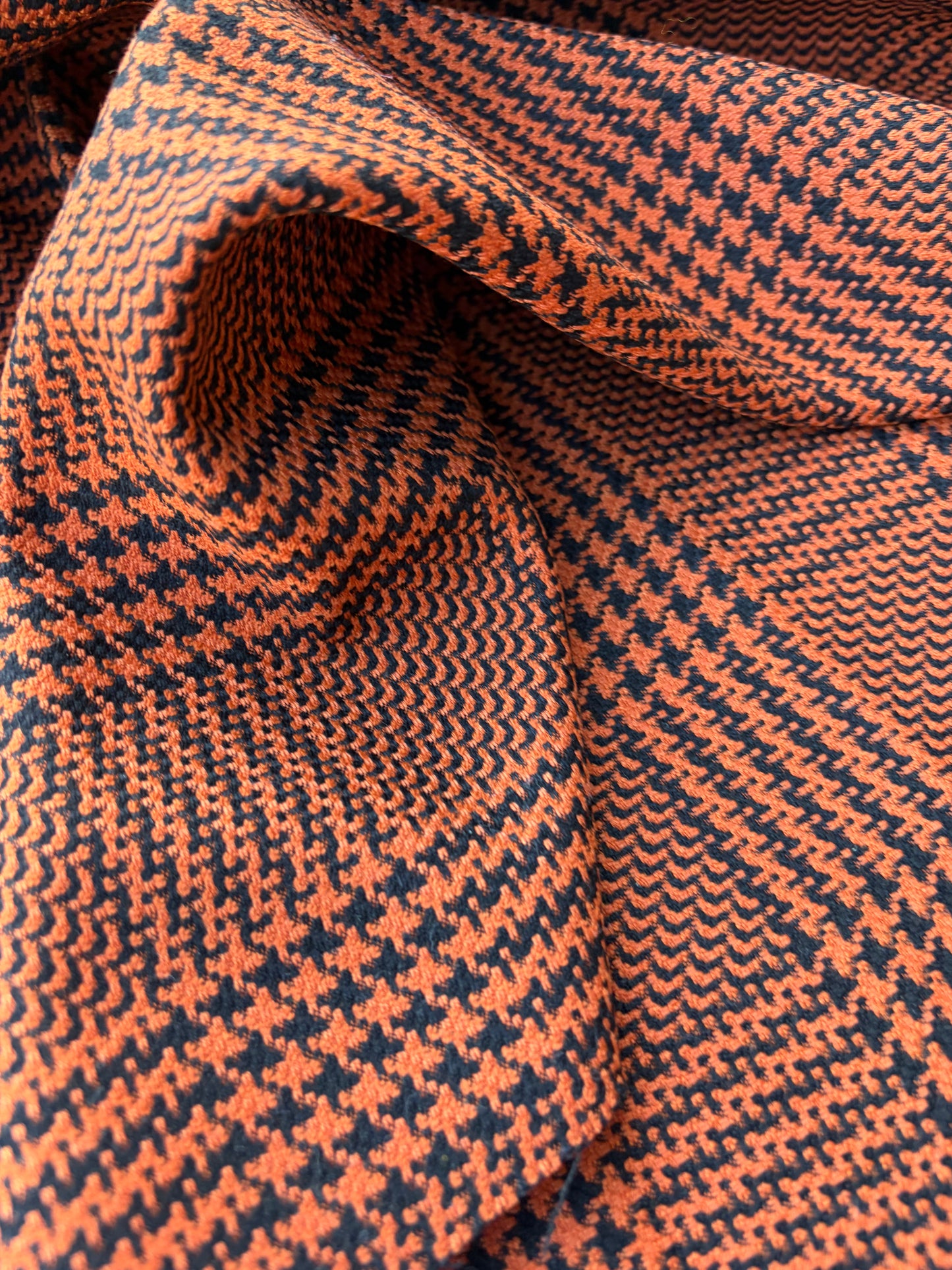 BART 009 orange/black wool check double face