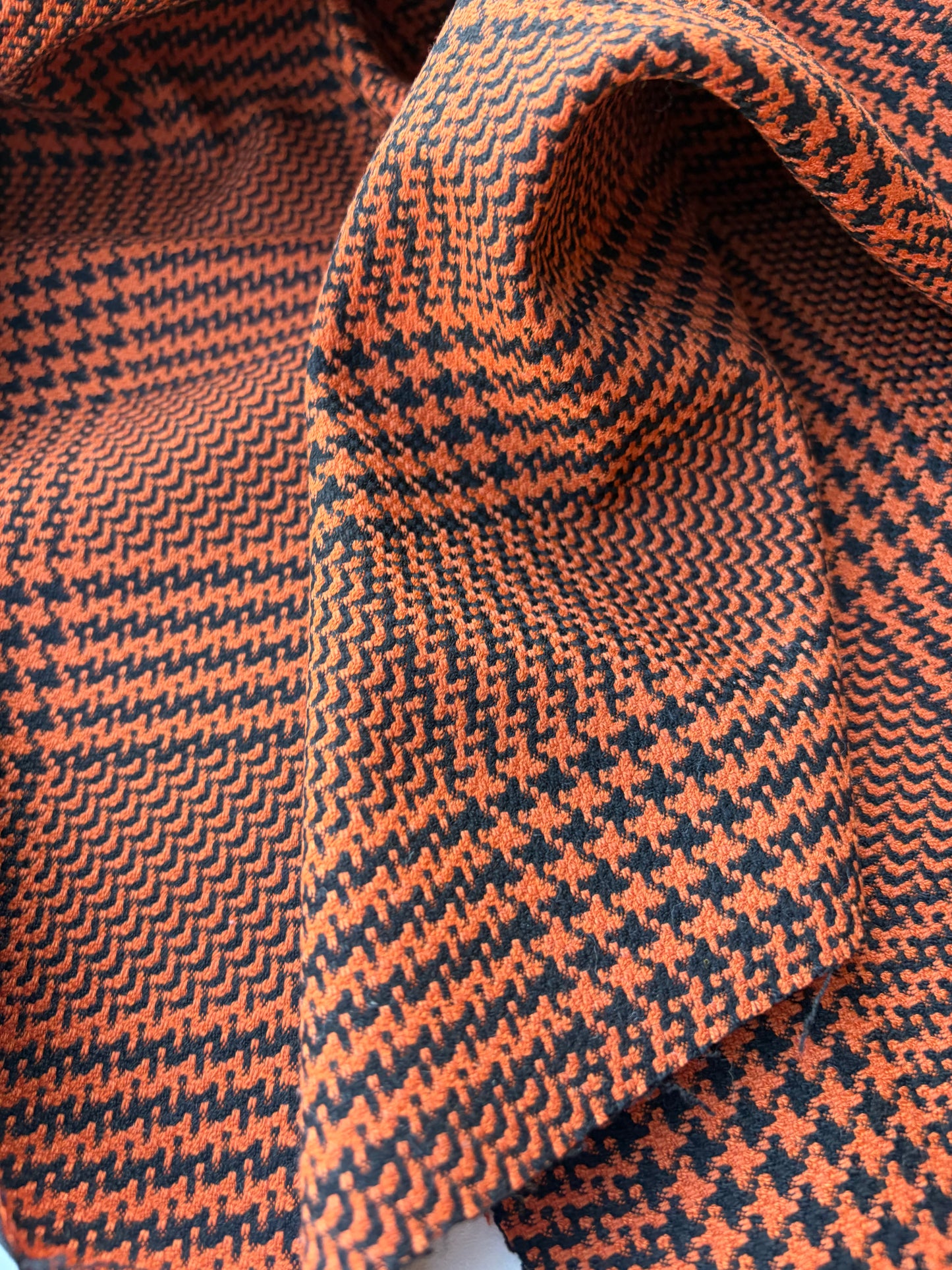 BART 009 orange/black wool check double face