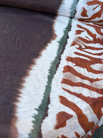 BART 010 animalier/tie dye double border print viscose voile