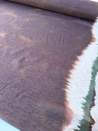 BART 010 animalier/tie dye double border print viscose voile
