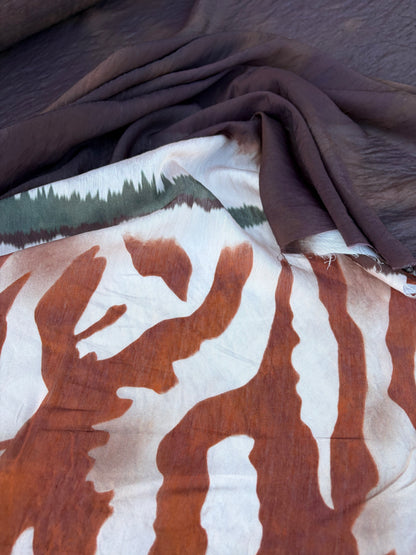 BART 010 animalier/tie dye double border print viscose voile