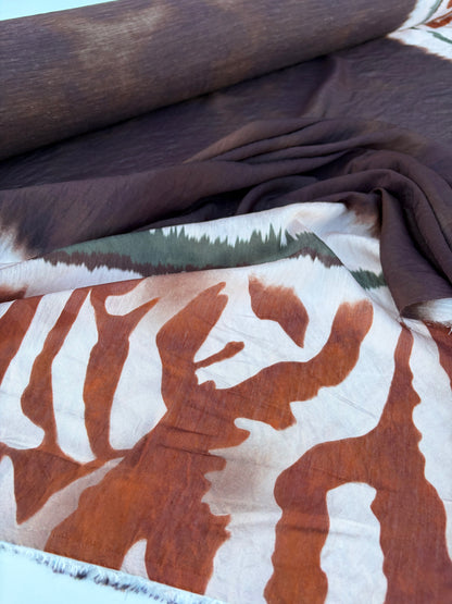 BART 010 animalier/tie dye double border print viscose voile