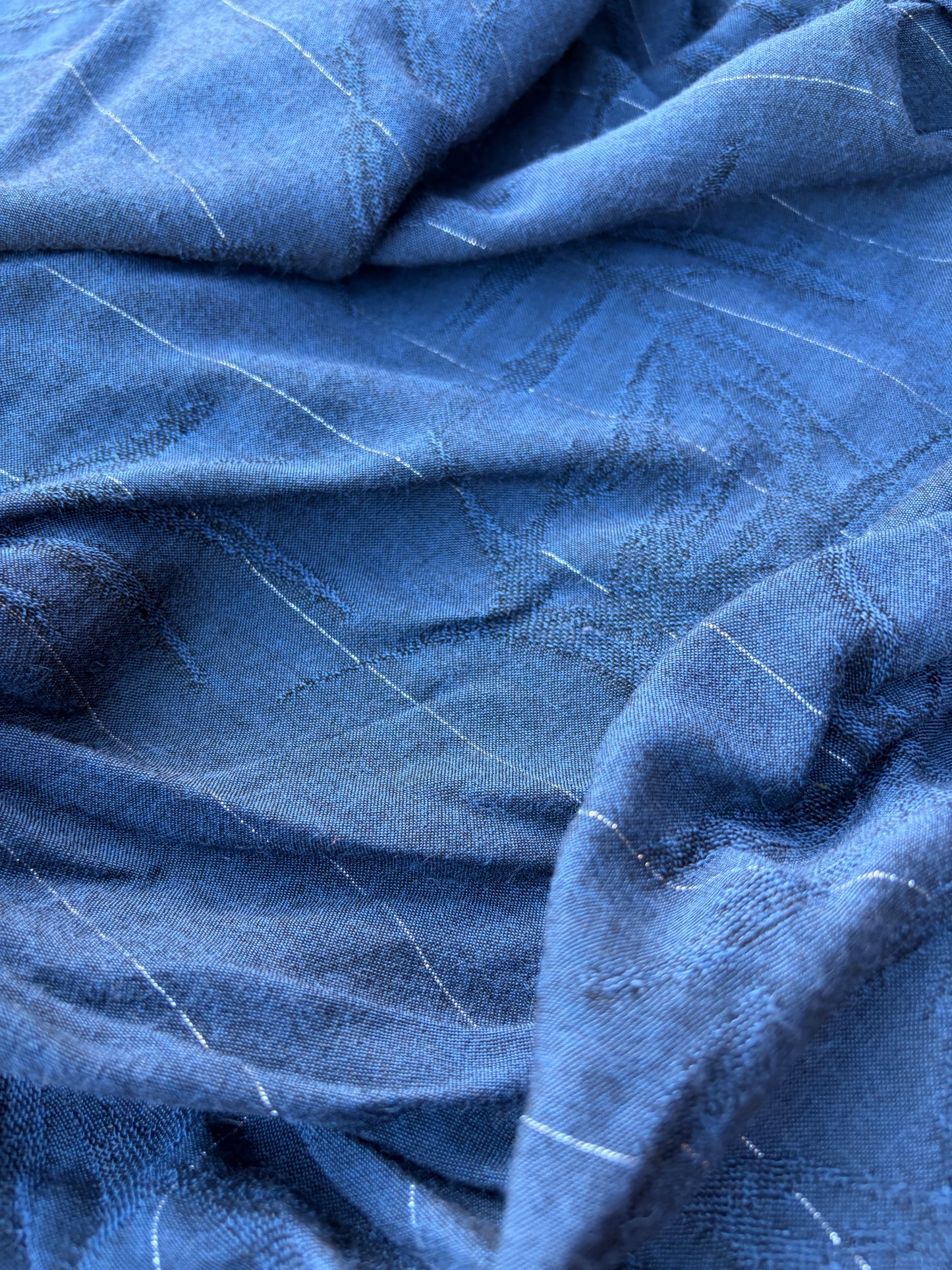 BART 016 navy jacquard linen/silk