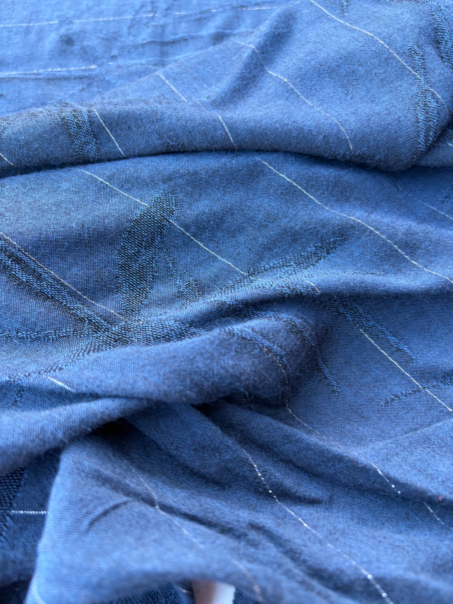 BART 016 navy jacquard linen/silk
