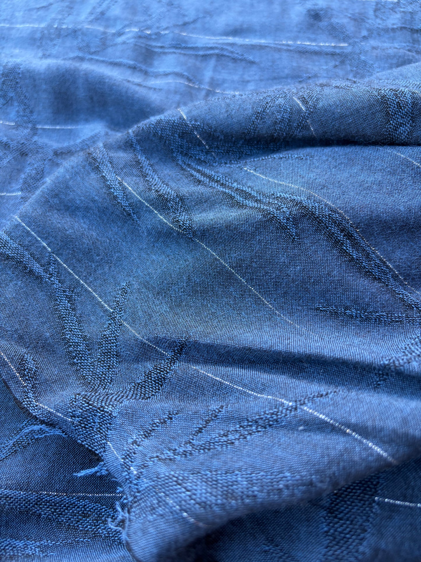 BART 016 navy jacquard linen/silk