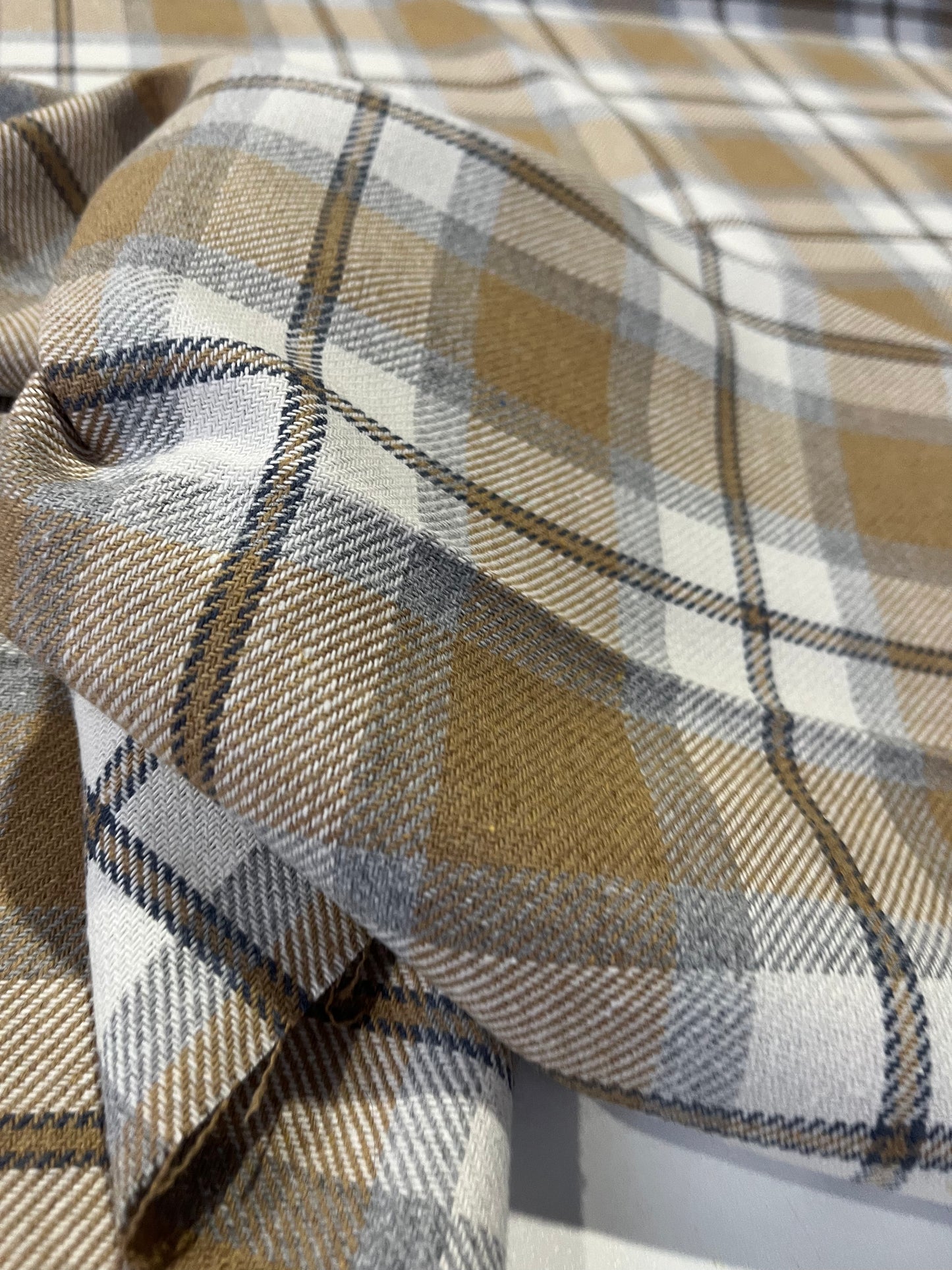 MICHA 018 cotton heavy check camel