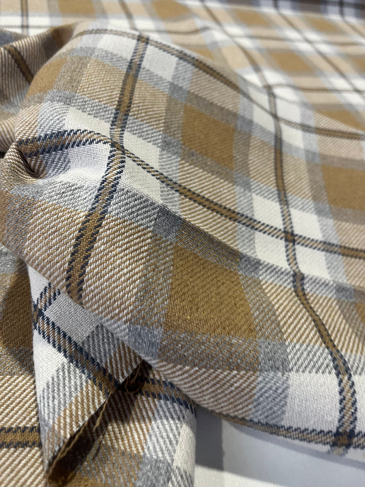 MICHA 018 cotton heavy check camel