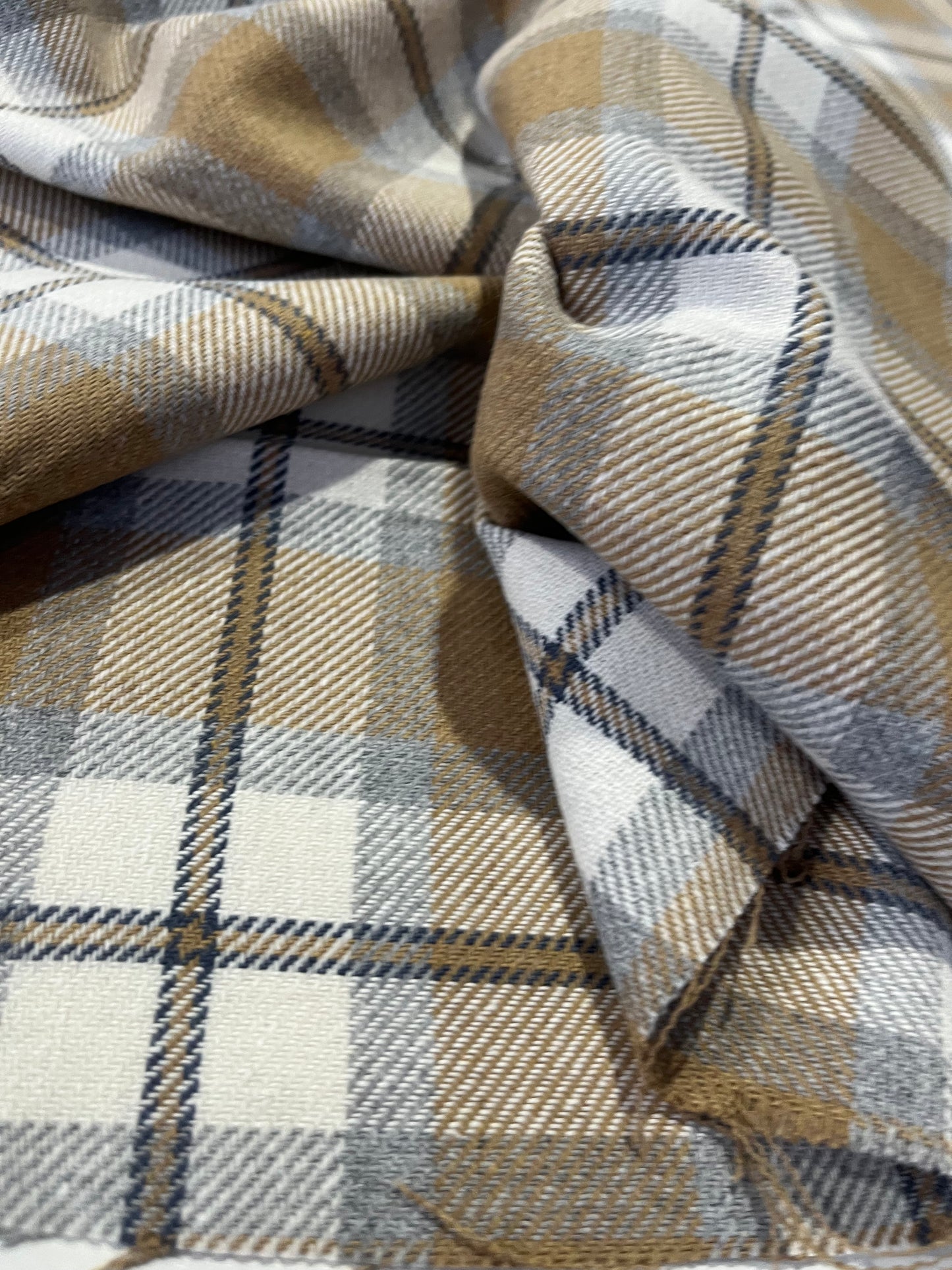 MICHA 018 cotton heavy check camel