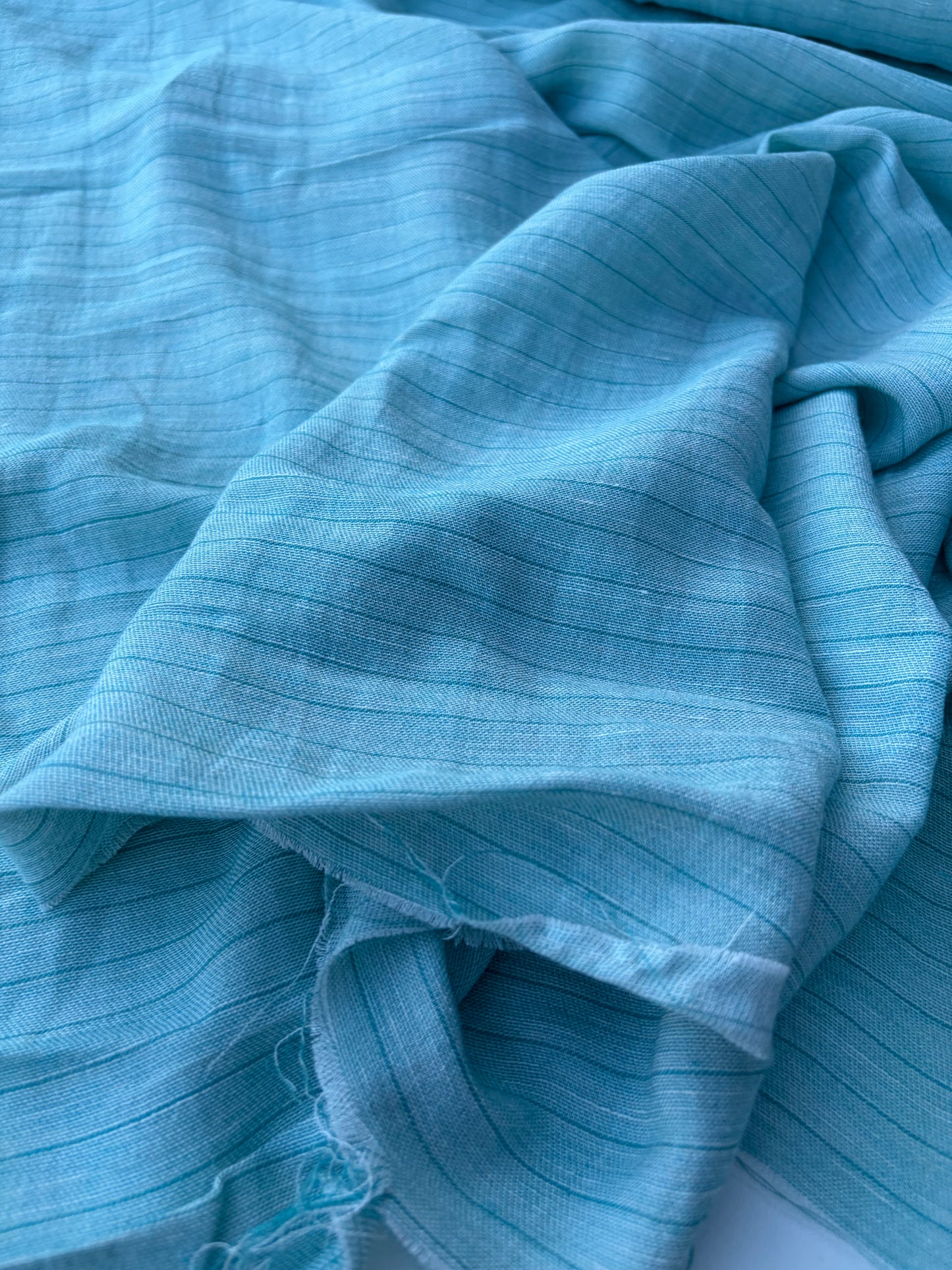 BART 019 turquoise cotton linen stripes
