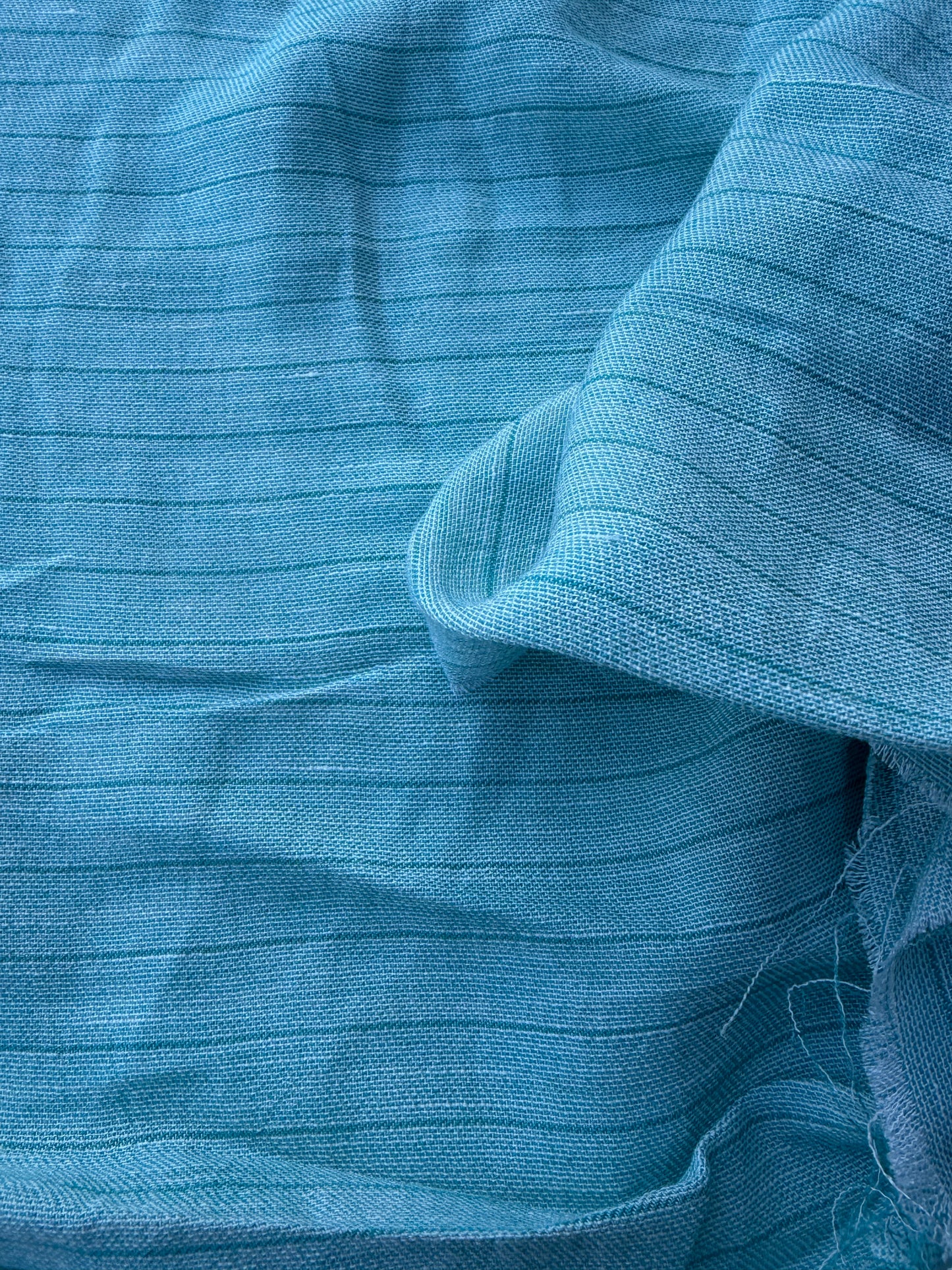 BART 019 turquoise cotton linen stripes