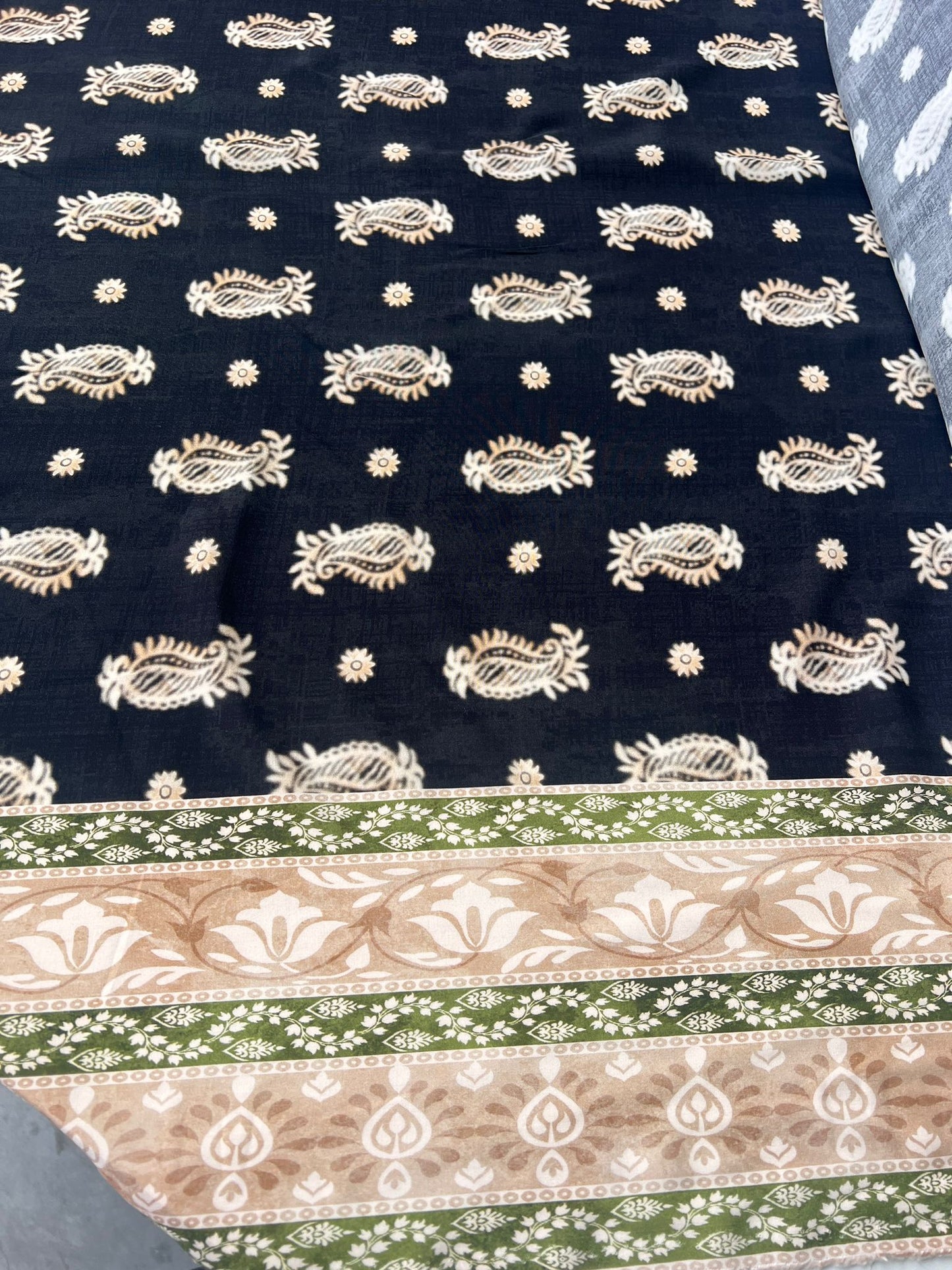 LULU 003 Double Border Paisley Cotton Voile