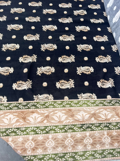 LULU 003 Double Border Paisley Cotton Voile