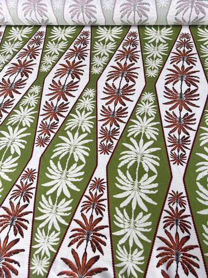 LULU 004 Palm Tree Patchwork Viscose Print