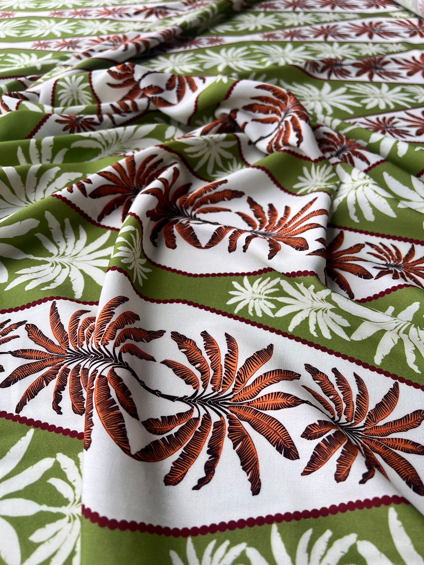 LULU 004 Palm Tree Patchwork Viscose Print