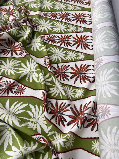 LULU 004 Palm Tree Patchwork Viscose Print