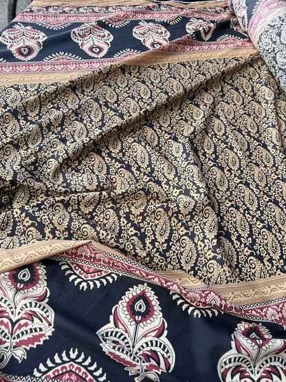 LULU 008 Double Border Paisley Cotton Voile