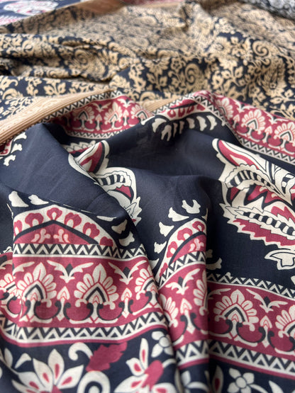 LULU 008 Double Border Paisley Cotton Voile