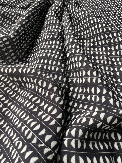 LULU 015 Viscose Twill Geo Half Moon Print