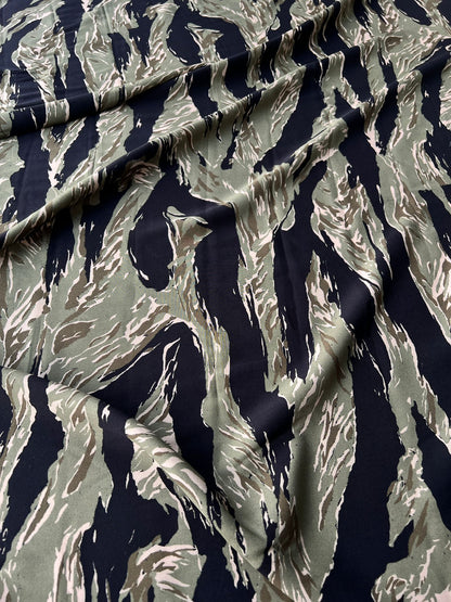 LULU 014 Viscose Animal Pattern Camouflage Khaky