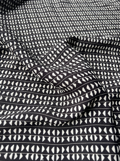 LULU 015 Viscose Twill Geo Half Moon Print