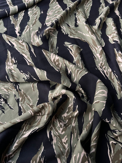 LULU 014 Viscose Animal Pattern Camouflage Khaky