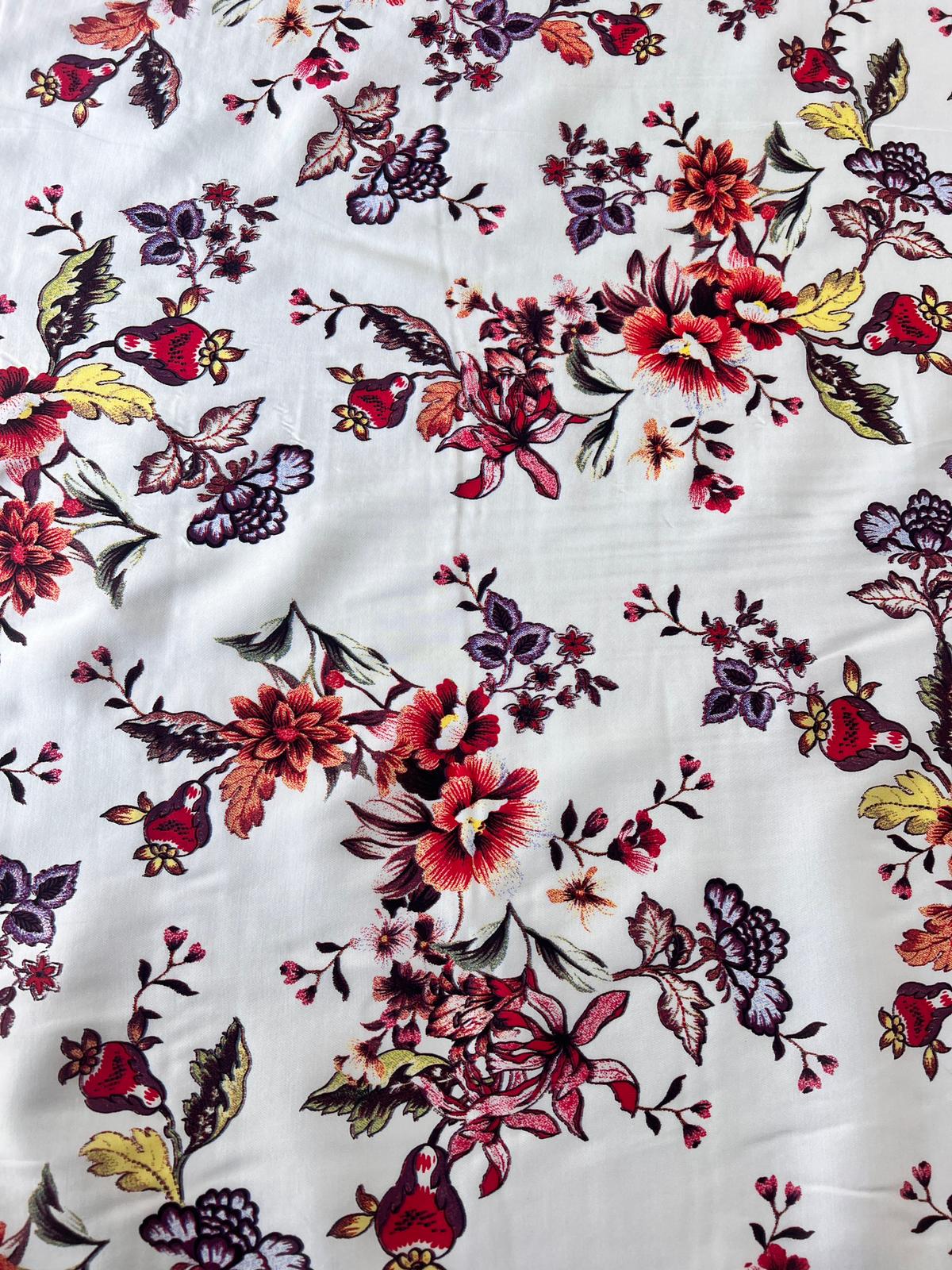 LULU 021 Viscose Satin Floral Print