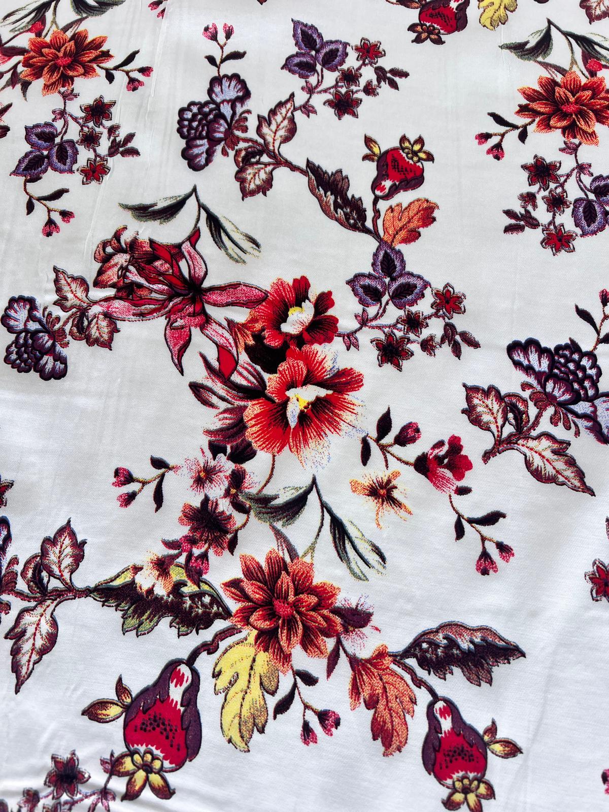 LULU 021 Viscose Satin Floral Print