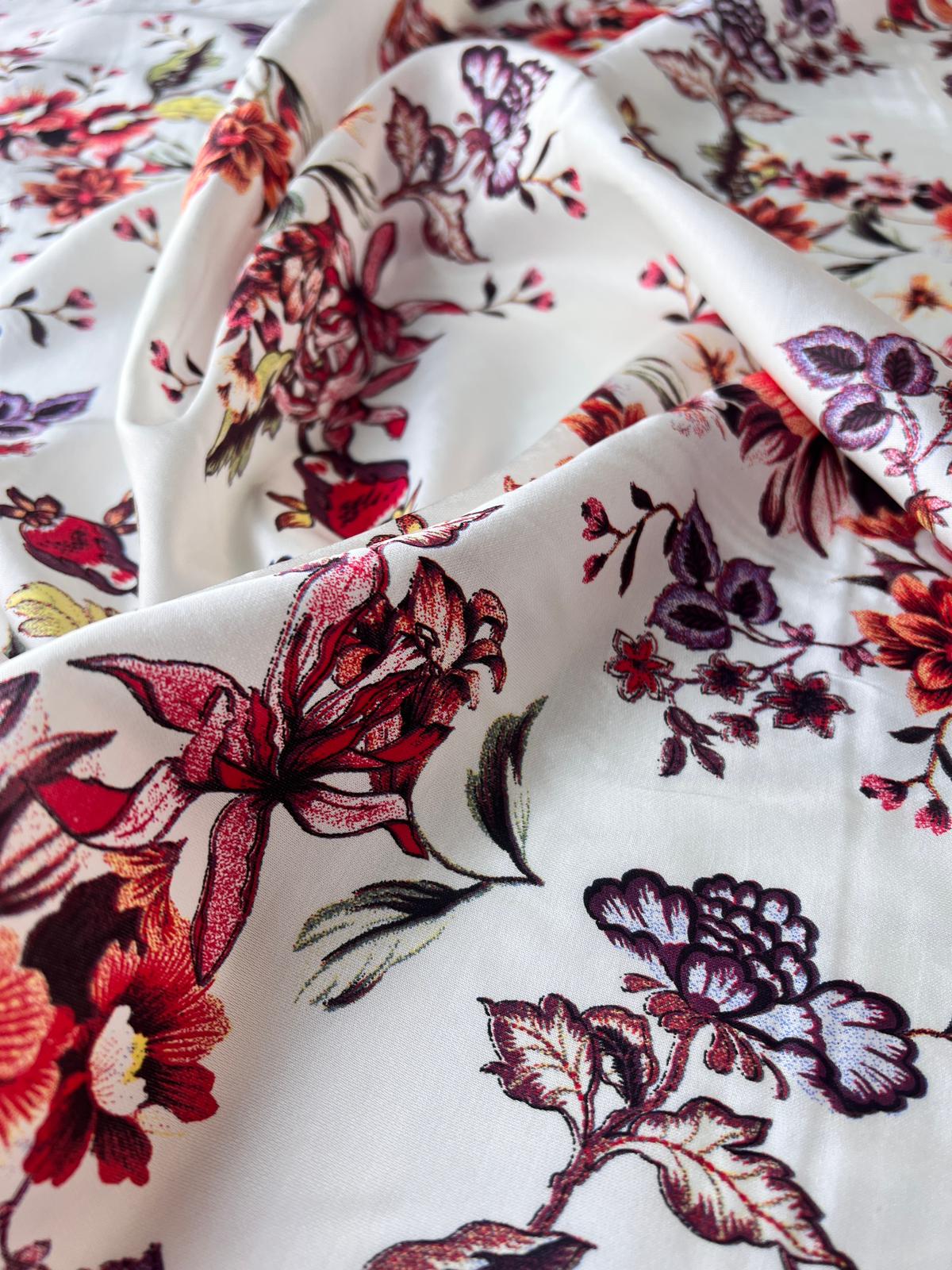 LULU 021 Viscose Satin Floral Print