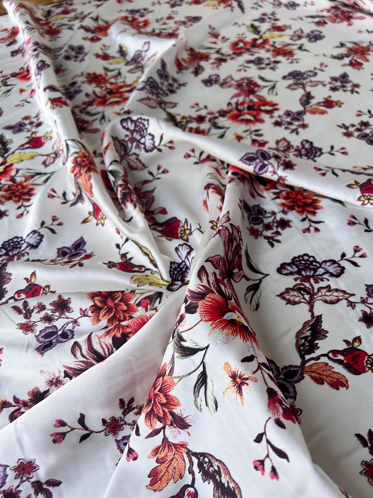 LULU 021 Viscose Satin Floral Print