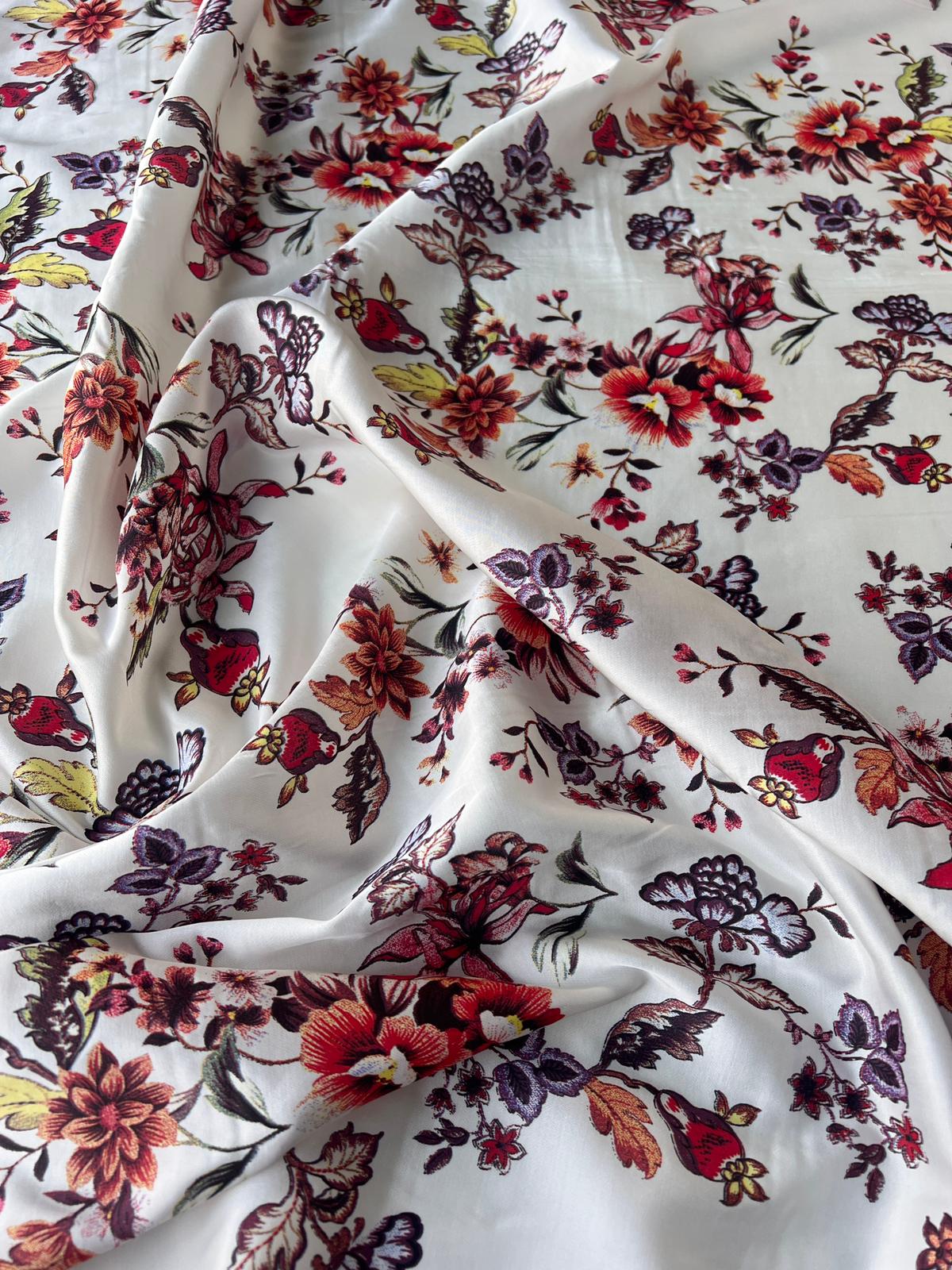 LULU 021 Viscose Satin Floral Print