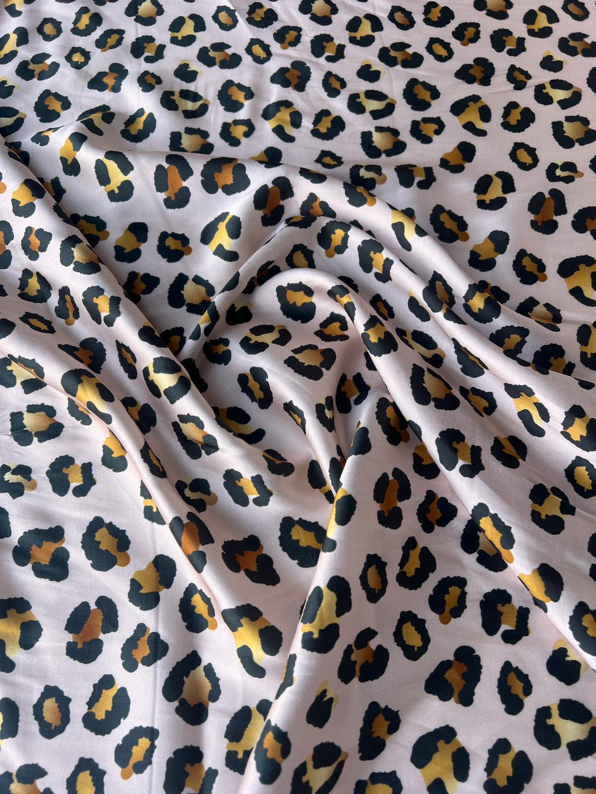 LULU 024 Viscose Satin Leopard Print