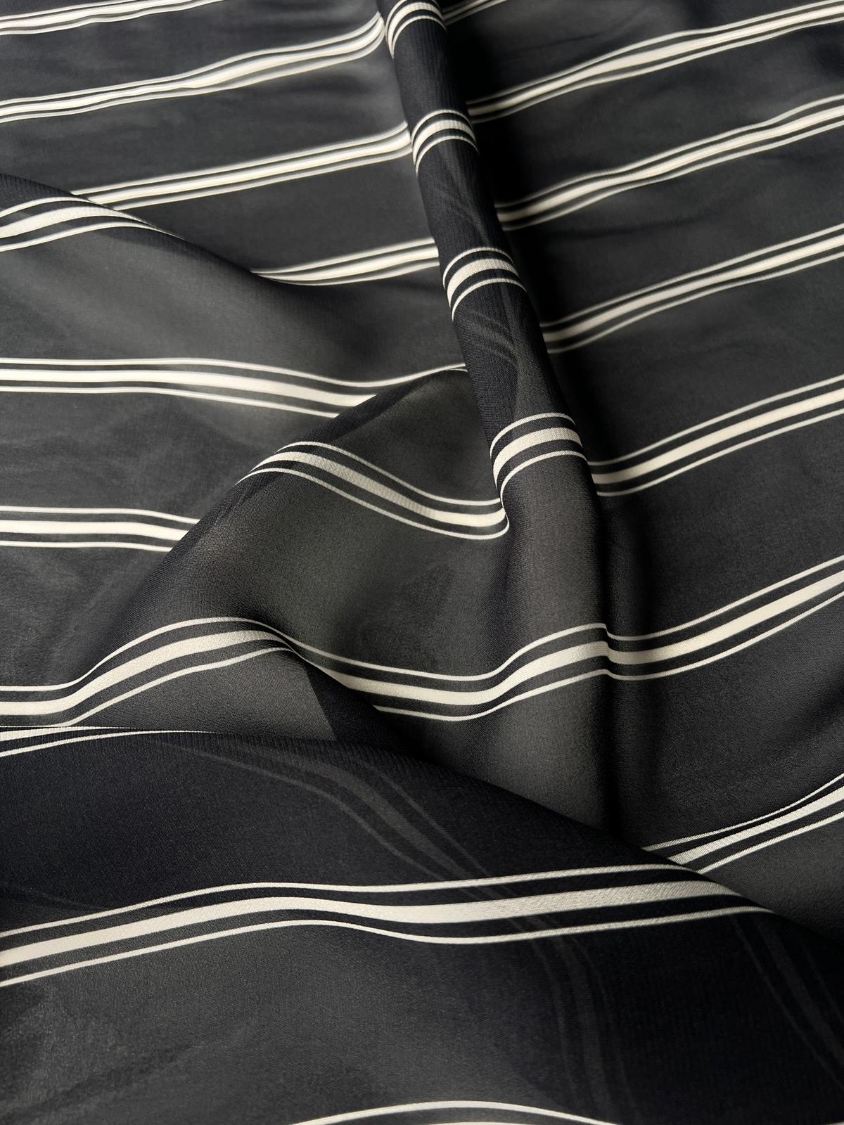 LULU 025 Viscose Chiffon Stripe Print