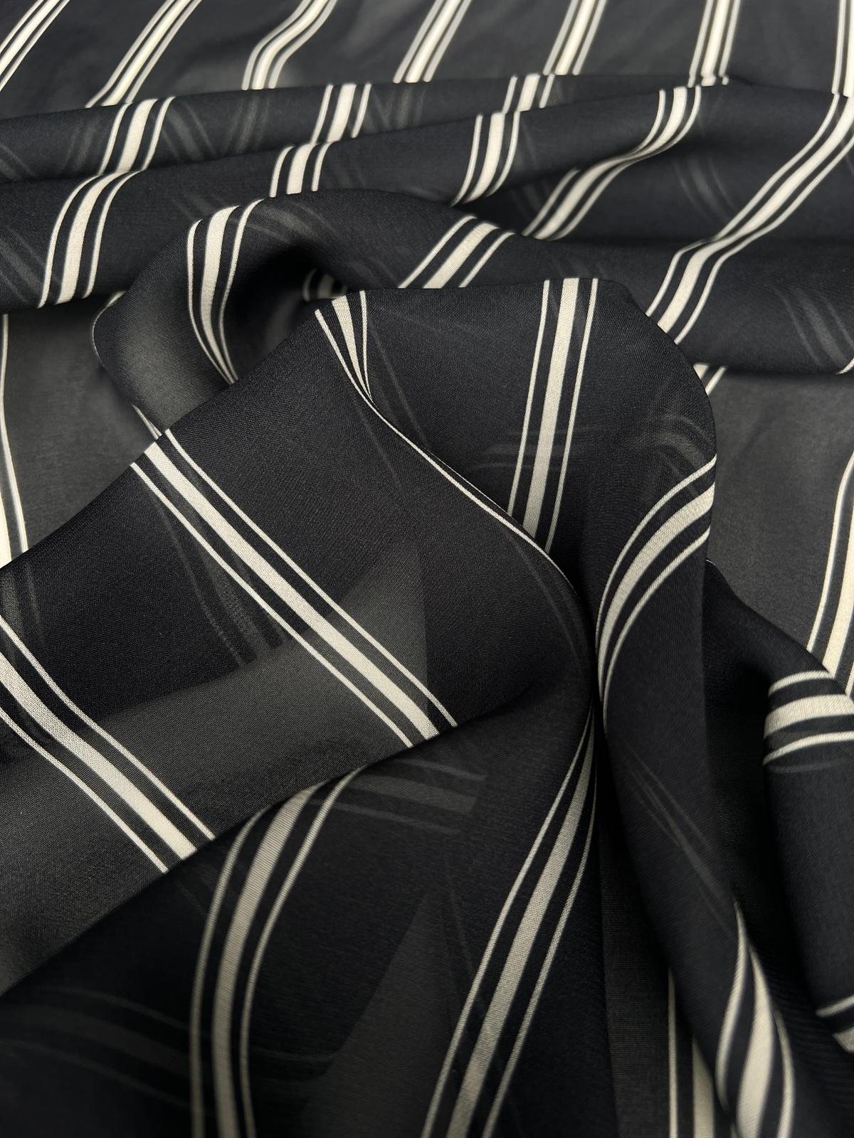 LULU 025 Viscose Chiffon Stripe Print