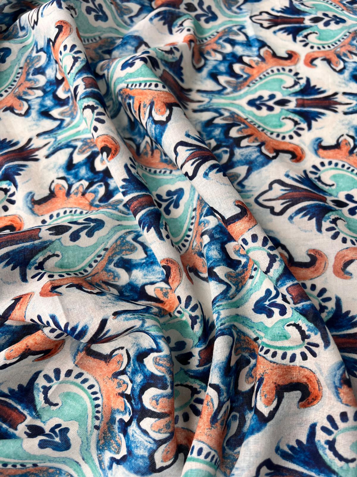 LULU 033 Cotton Voile Baroque Print