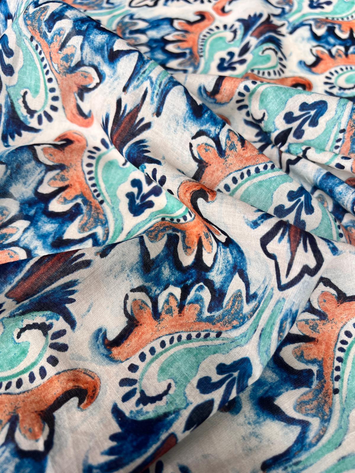 LULU 033 Cotton Voile Baroque Print