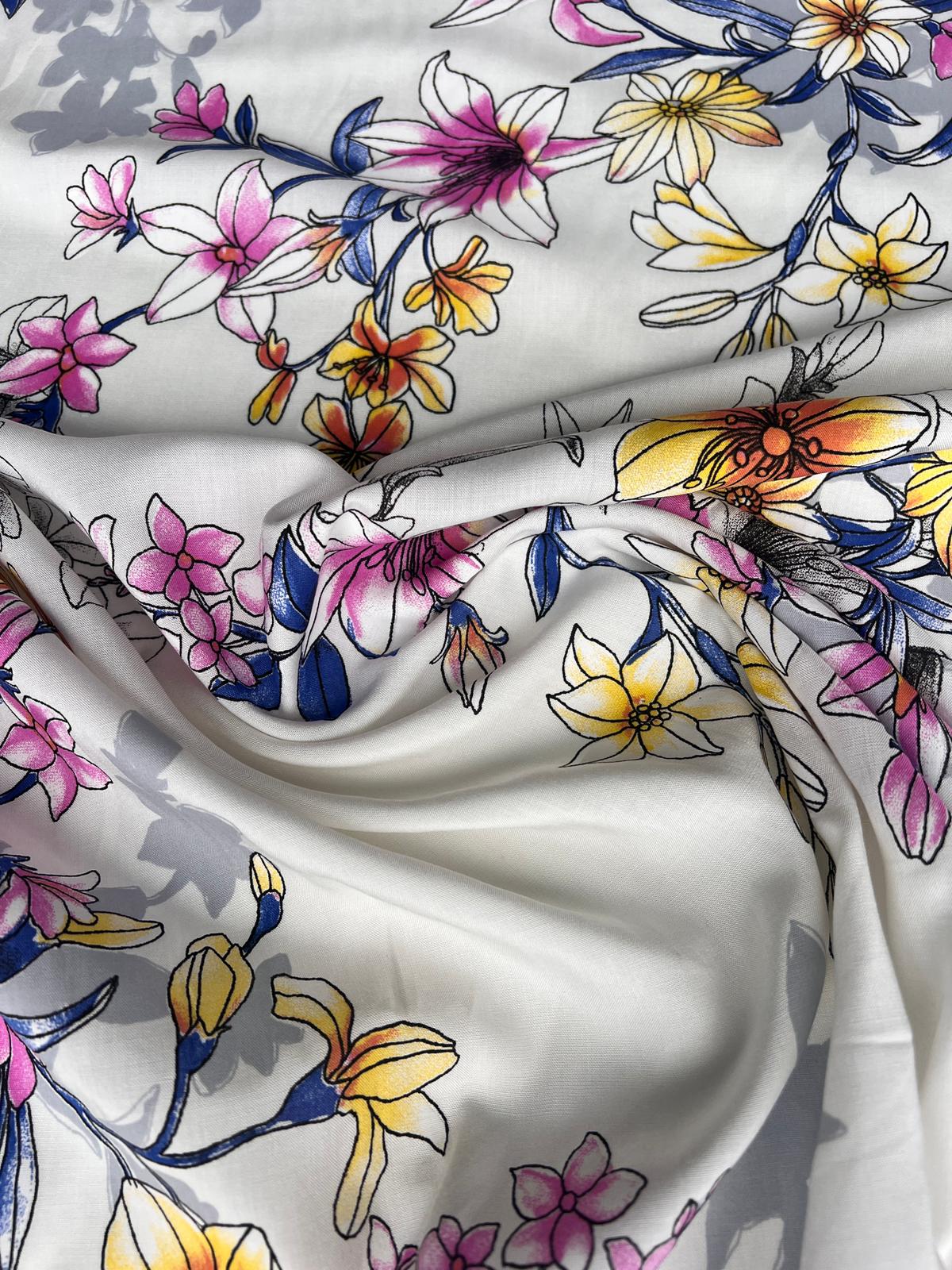 LULU 029 Cotton Twill Seamless Floral Print
