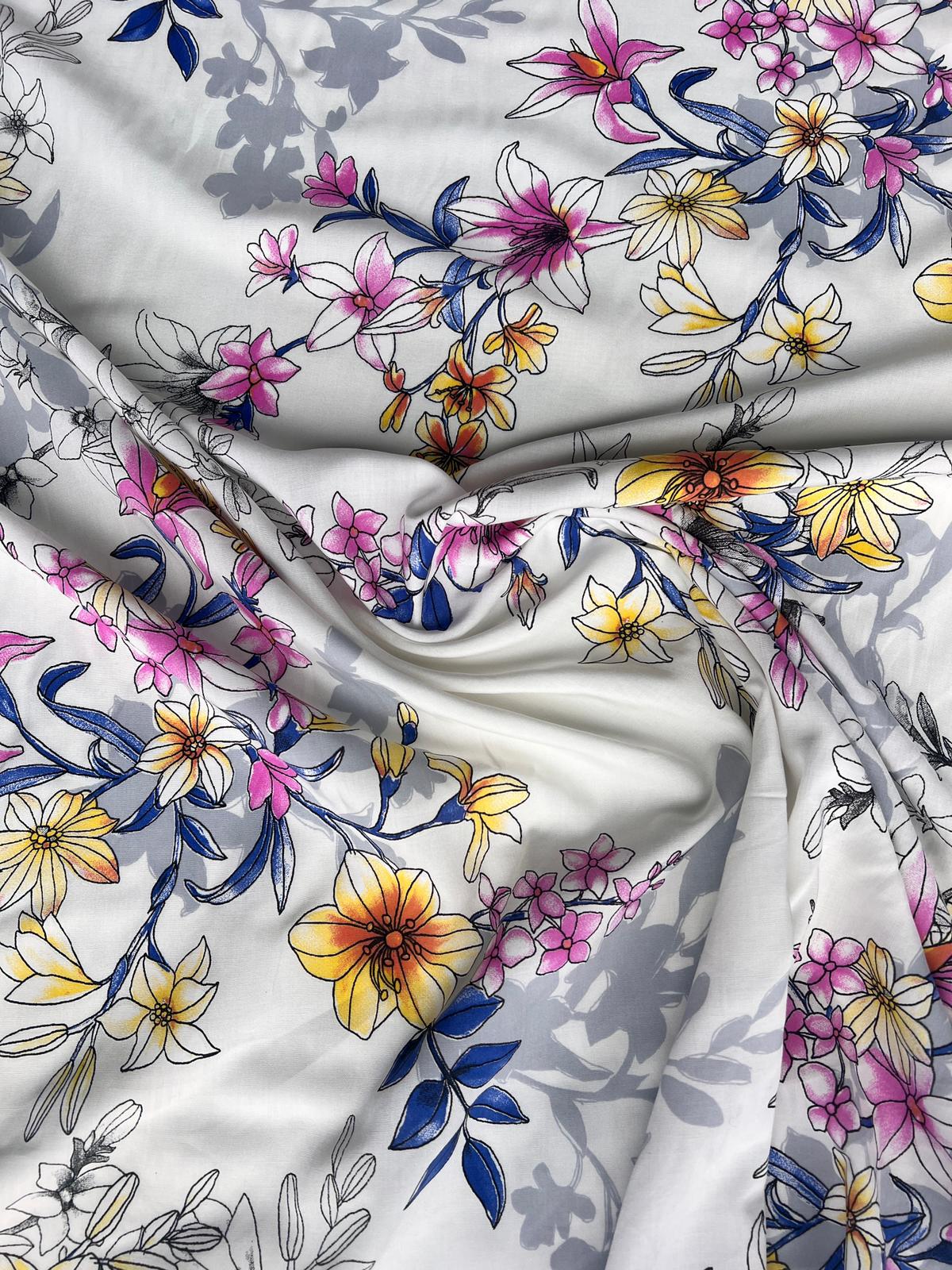 LULU 029 Cotton Twill Seamless Floral Print