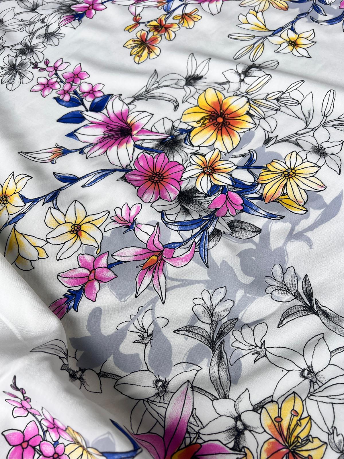 LULU 029 Cotton Twill Seamless Floral Print