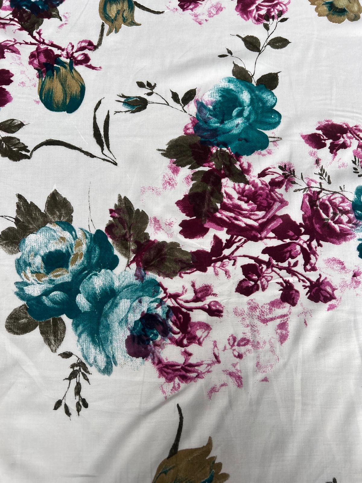 LULU 032 Cotton Voile Floral Rose Print