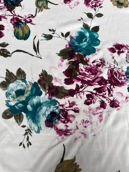 LULU 032 Cotton Voile Floral Rose Print