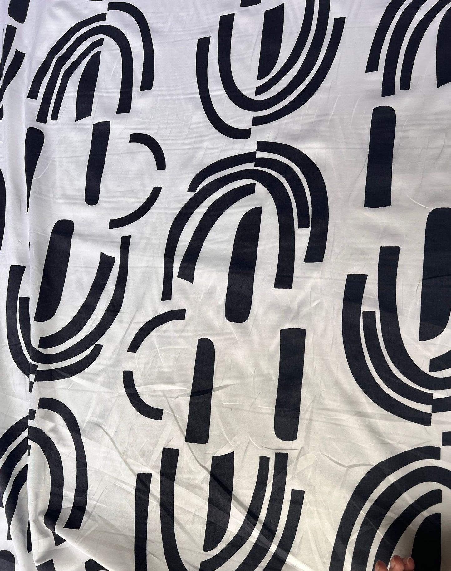 LULU 034 Cotton Poplin Monochrome Block Print