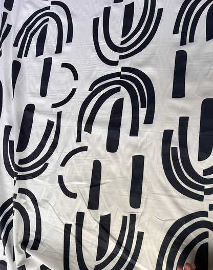 LULU 034 Cotton Poplin Monochrome Block Print