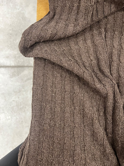 DARIA 039 teddy bear brown knitted cable 100% wool
