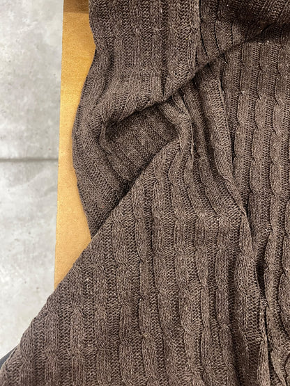 DARIA 039 teddy bear brown knitted cable 100% wool